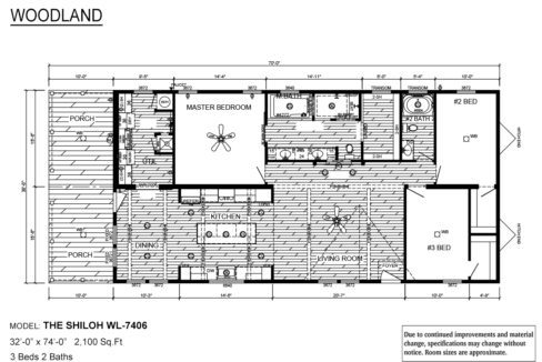 Deer Valley Woodland Series The Shiloh WL 7406 manufactured home floorplan